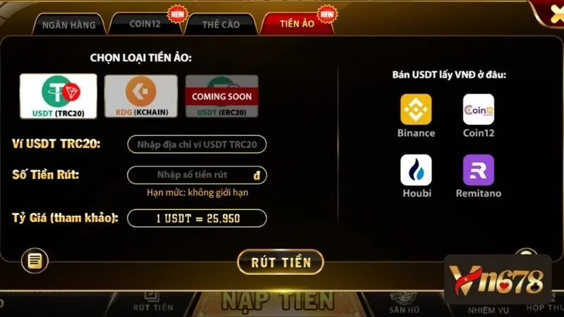 Phương pháp rút tiền VN678 thông qua hệ thống blockchain